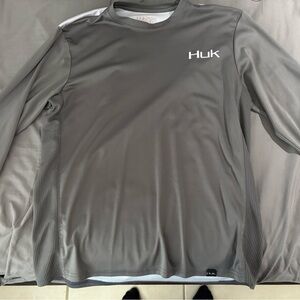Huk Men's Gray Long Sleeve Shirt
